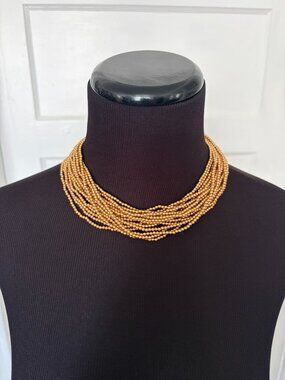 Vintage Carolee Small 16 Strand Gold Bead Choker